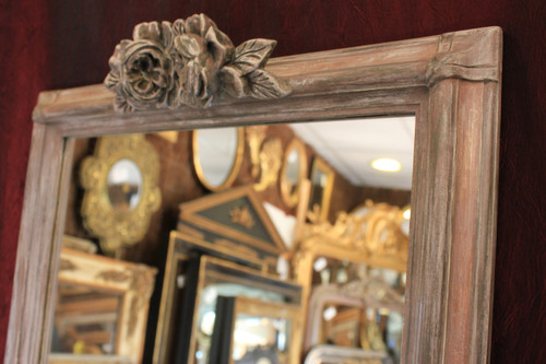 51 X 58 Cm , Faux Pair Of Mirrors, Patina And Flower Designs