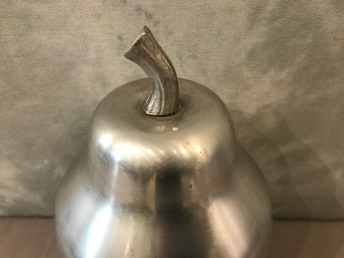 Stainless steel pear-shaped ice bucket circa 1970