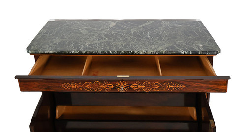 Cassettone d'epoca Carlo X in palissandro con ante