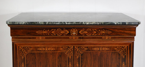 Cassettone d'epoca Carlo X in palissandro con ante