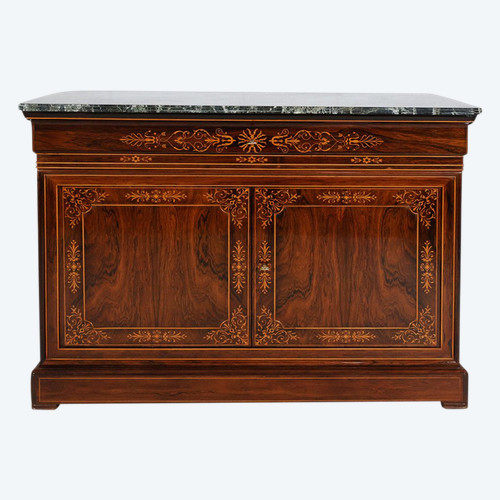 Cassettone d'epoca Carlo X in palissandro con ante