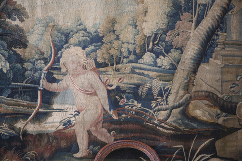 Importante tapisserie, Apollon Et Cupidon, Atelier du Faubourg St Marcel, vers 1635-1650
