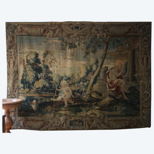 Importante tapisserie, Apollon Et Cupidon, Atelier du Faubourg St Marcel, vers 1635-1650