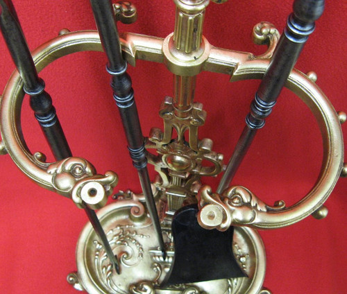 Louis XIV style bronze and metal mantelpiece from the late 19th century