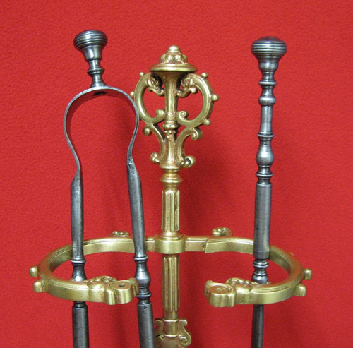 Louis XIV style bronze and metal mantelpiece from the late 19th century