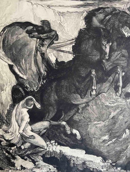 Eau-forte 'L'enlèvement de Proserpine' par Jean-Louis VIARD