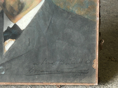 François Maurice Lard (1864-1908) Portrait - Pastel Signed Dated 1904