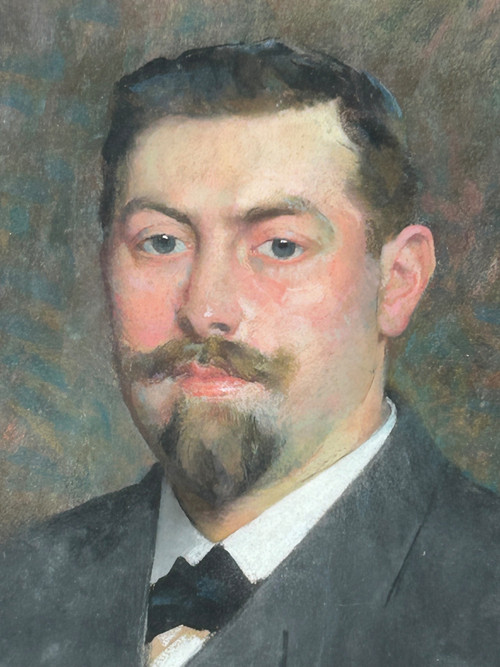 François Maurice Lard (1864-1908) Portrait - Pastel Signed Dated 1904