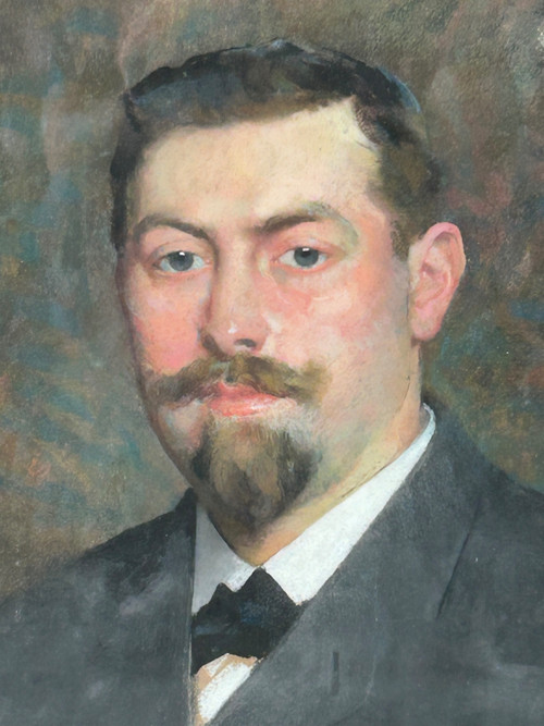François Maurice Lard (1864-1908) Portrait - Pastel Signed Dated 1904