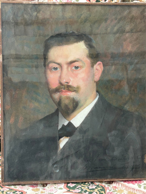 François Maurice Lard (1864-1908) Portrait - Pastel Signed Dated 1904