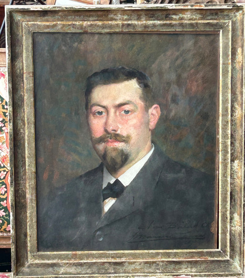 François Maurice Lard (1864-1908) Portrait - Pastel Signed Dated 1904