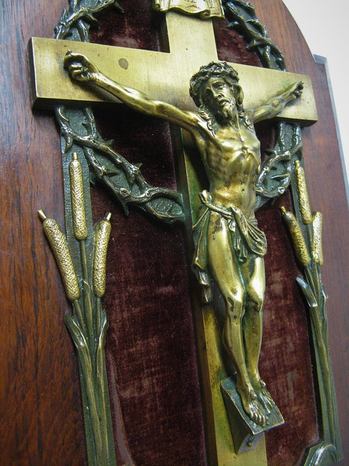 19th C. Bronze stoup.