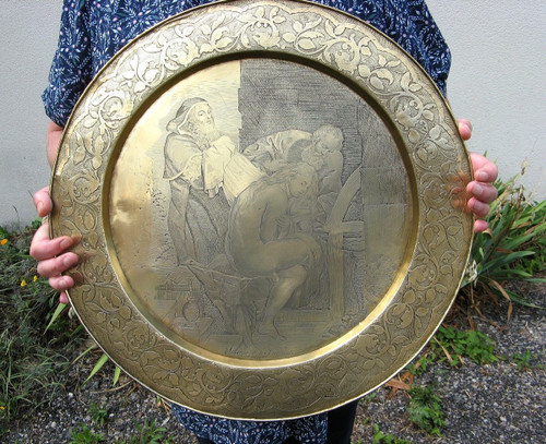 Suzanne Et Les Vieillards De Rubens Cuivre Ciselé XIXe. 