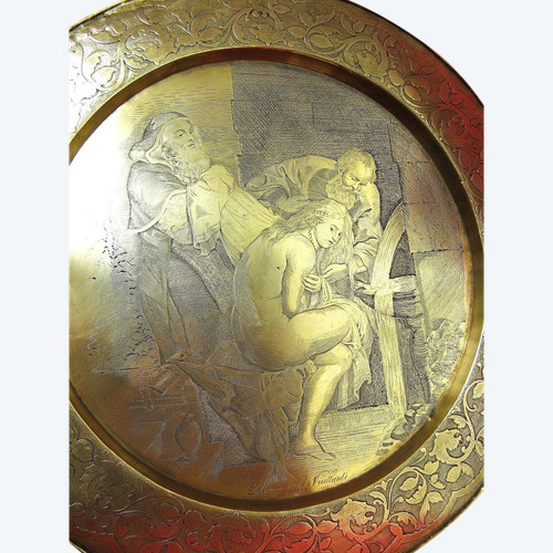 Suzanne Et Les Vieillards De Rubens Cuivre Ciselé XIXe. 