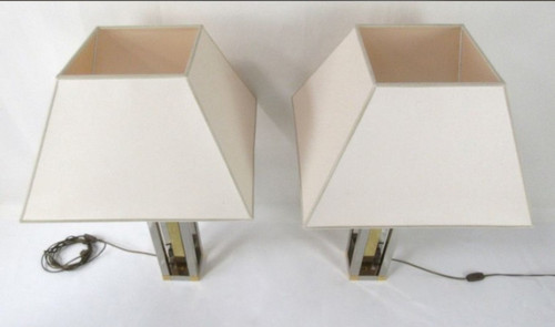 Pair of 70's lamps in the Willy RIZZO style