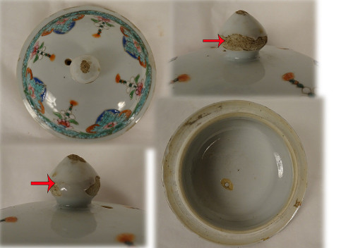 Verseuse Couverte Porcelaine Chine Compagnie Indes Famille Verte Kangxi 18è