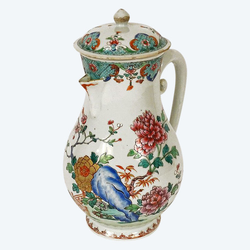 Verseuse Couverte Porcelaine Chine Compagnie Indes Famille Verte Kangxi 18è