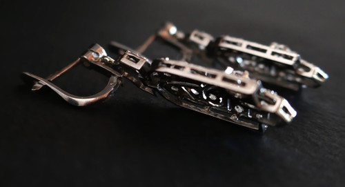 Platinum and Diamond Art Deco Earrings.