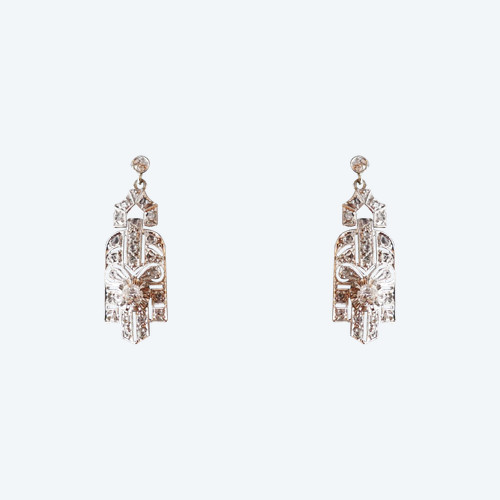 Platinum and Diamond Art Deco Earrings.