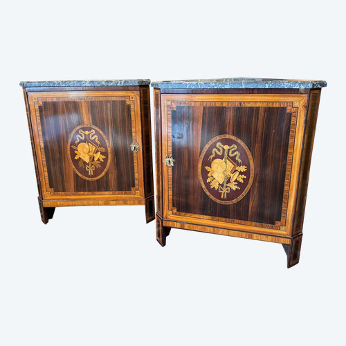 Paire d encoignures d époque Louis XVI 18 eme 