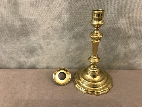 Candeliere in bronzo lucido del XIX secolo