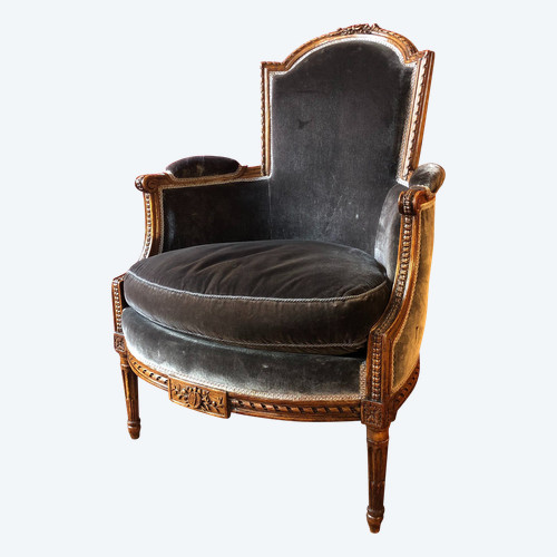 Bergère sculptée, époque Louis XVI