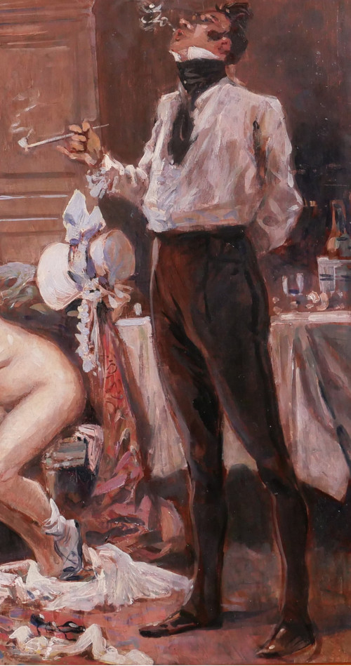 Georges CONRAD 1874-1936 Der Aufbruch des geliebten Mannes auf eine Reise, Gemälde, um 1900