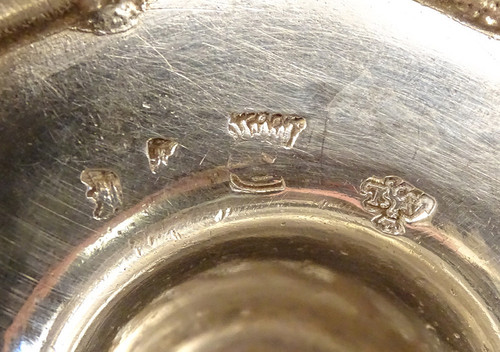 Pair of silver candlesticks Fermiers Généraux Laval André Lasnier Coat of arms 18th century