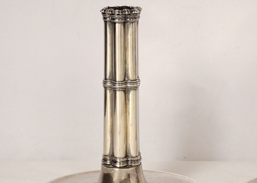Pair of Candlesticks à La Financière Swiss Silver Bossard Goldsmith 1541gr 19th century
