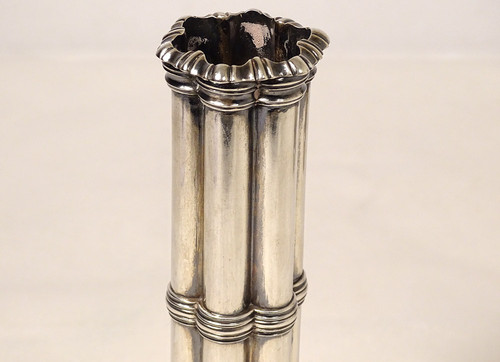Pair of Candlesticks à La Financière Swiss Silver Bossard Goldsmith 1541gr 19th century
