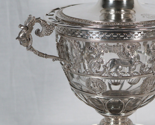  Solid silver confiturier from the Empire period