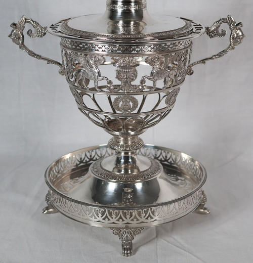  Solid silver confiturier from the Empire period
