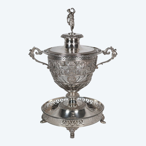  Solid silver confiturier from the Empire period