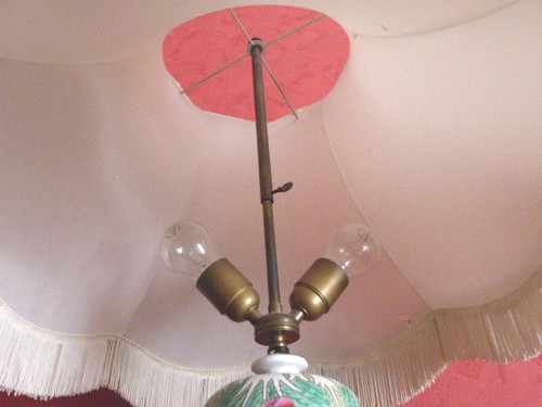Lampada in vaso di zenzero in porcellana cinese del XIX secolo