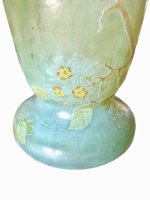 Legras Monumental Vase "Fleurs De Pommier"