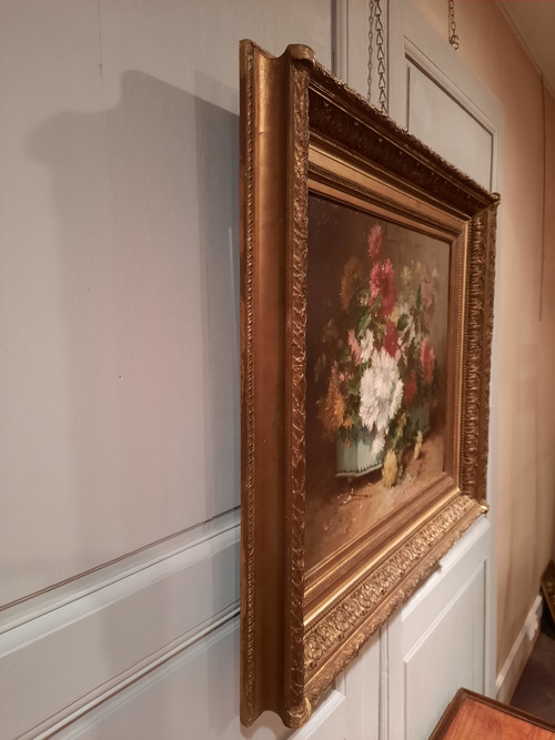 Blumengemälde aus dem 19. Jahrhundert, signiert H. Cauchois.