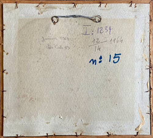 Andrée Simon (1896-1981), Composition Abstraite, Gouache Sur Papier Période "ciels" De 1964.