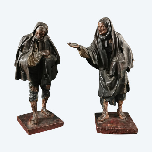 Santons En Terre Cuite, Mendiants