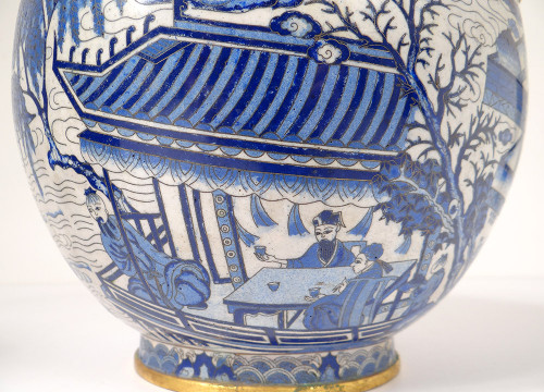 Large Basin Cup China Cloisonné Enamels White Blue Ming Signed Zhengde 16th