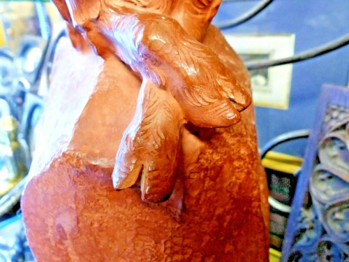 Fauno con cornamusa in terracotta di Jean Marie CAMUS (1877-1955)