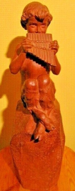 Fauno con cornamusa in terracotta di Jean Marie CAMUS (1877-1955)