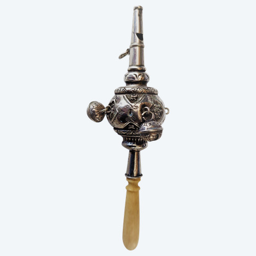 Hochet siffleur en argent d'époque XIXème siècle