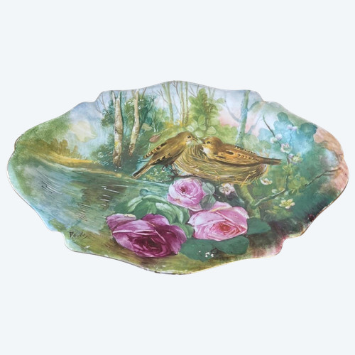 Plateau en Porcelaine de Limoges - Vieux Paris - Marque Guérin - 1900