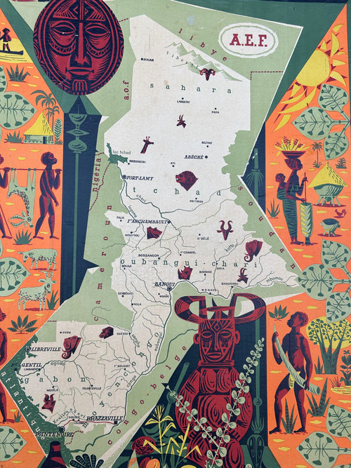 Alain Cornic - Anciennement Affiche De L’afrique équatoriale Française Vers 1950 