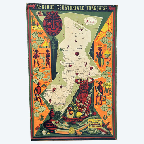 Alain Cornic - Anciennement Affiche De L’afrique équatoriale Française Vers 1950 
