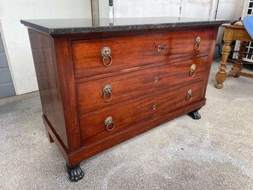 Empire period Retour D'egypte chest of drawers Pied Griffe Mahogany