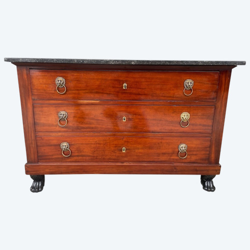 Empire period Retour D'egypte chest of drawers Pied Griffe Mahogany