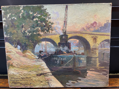 Marcel Thibault - The Pont Marie in Paris Oil on Canvas