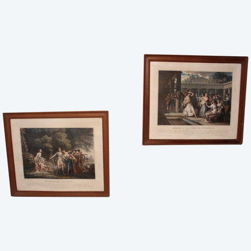 Pair Of 18th Century Color Engravings