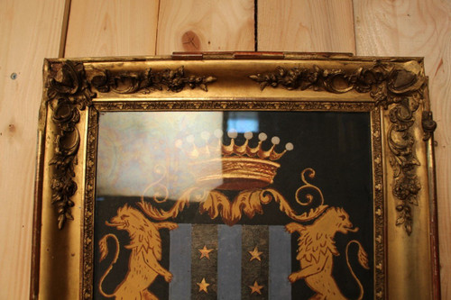 Gerahmtes Wappen aus dem 19. Jahrhundert